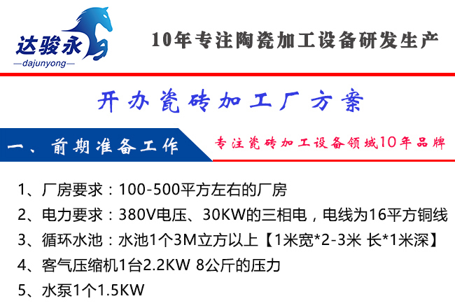 新開辦瓷磚加工廠需要哪些設備？